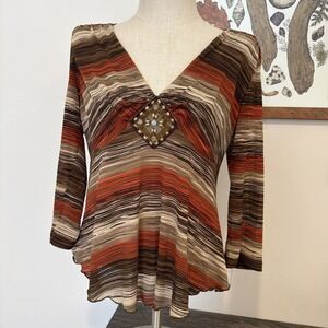 J.t.b. Women's Blouse Boho Fairycore 3/4 Sleeves Baby‎ Doll Y2K Vintage Sequin